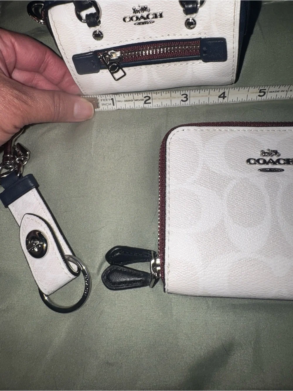 Coach Rowan signature keychain, wallet, and tiny satchel vintage all new rare!